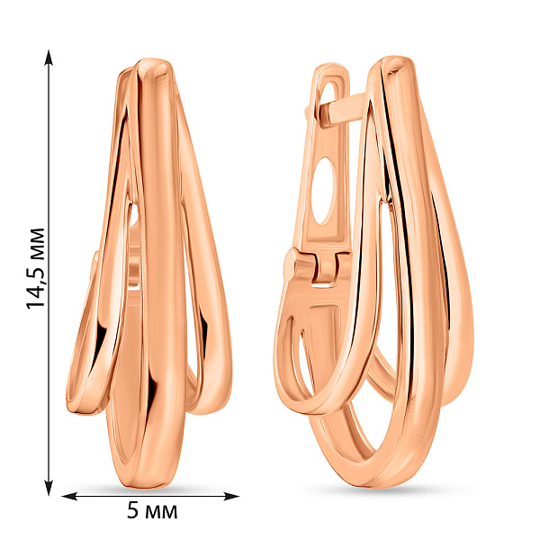 Золотые серьги без камней (арт. 105416/1) – изображение 2