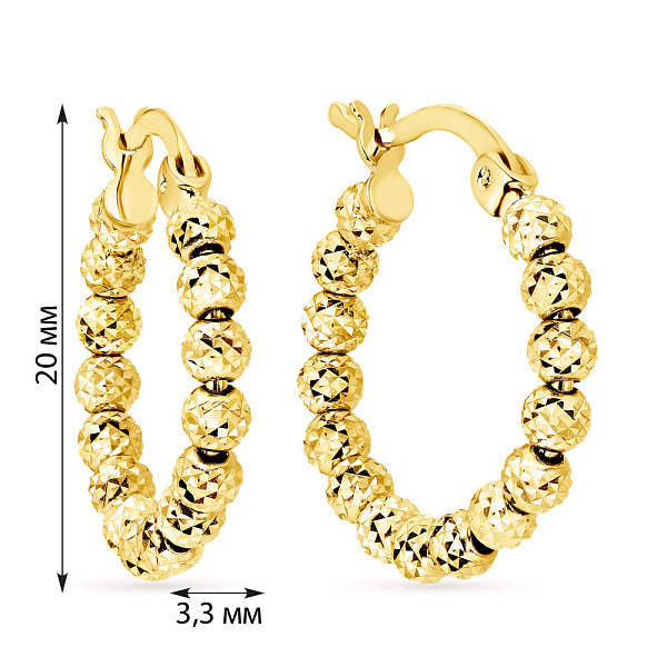 Сережки-кольца из желтого золота (арт. 105474/20ж) – изображение 2