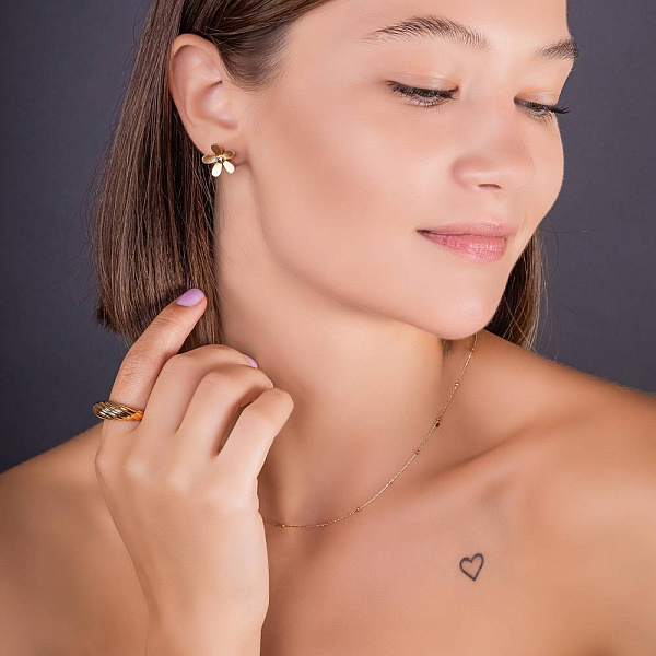 Золотые серьги Francelli Цветы (арт. 111205ж) – изображение 3