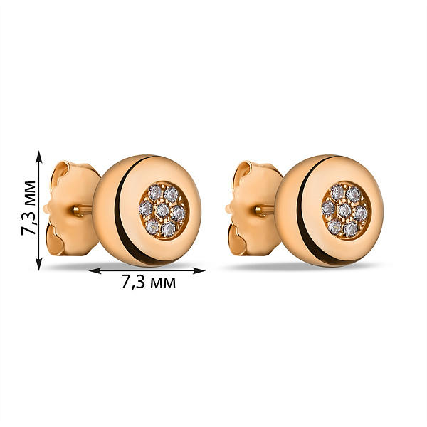 Серебряные серьги с красным родированием и фианитами (арт. 7518/7069к) – изображение 2