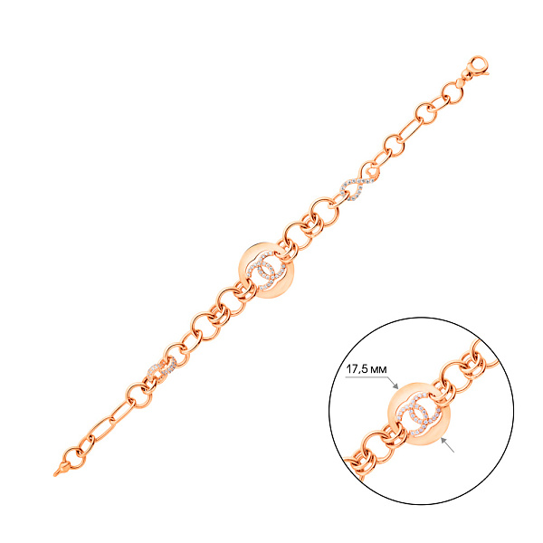 Золотой браслет с фианитами (арт. 326412) – изображение 2