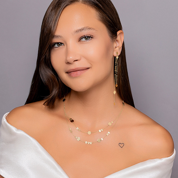 Довгі сережки з жовтого золота (арт. 1092074ж) – зображення 3