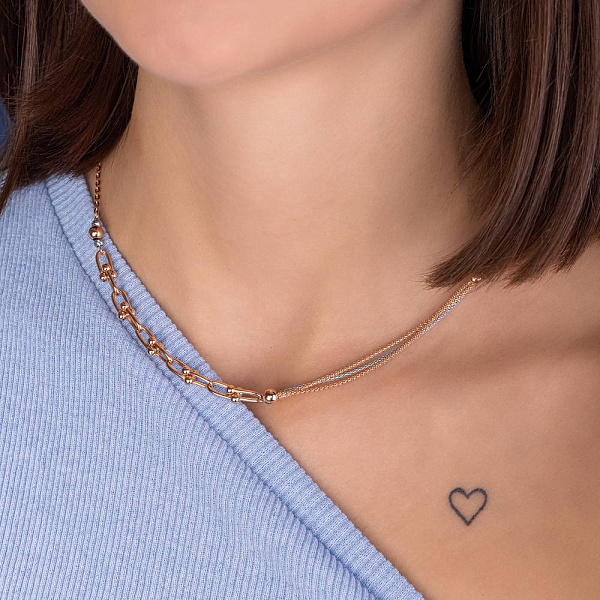 Колье из красного и белого золота (арт. 352444кб) – изображение 5