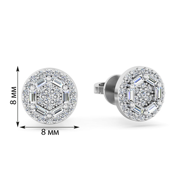 Сережки з білого золота з діамантами (арт. Т011353030б) – зображення 4