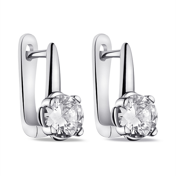Серебряные серьги с фианитом (арт. 7502/4144) – изображение 1