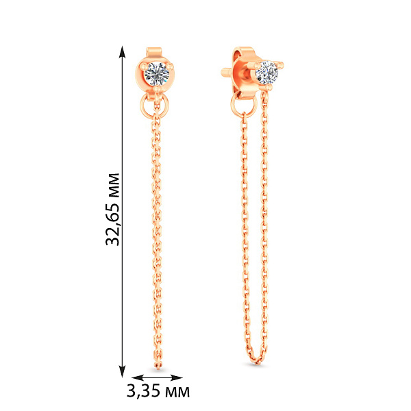 Золоті сережки пусети з діамантами (арт. Т011762010) – зображення 2