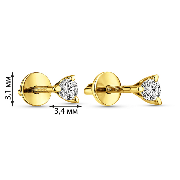 Золотые серьги пусеты с фианитом (арт. 110388ж) – изображение 2