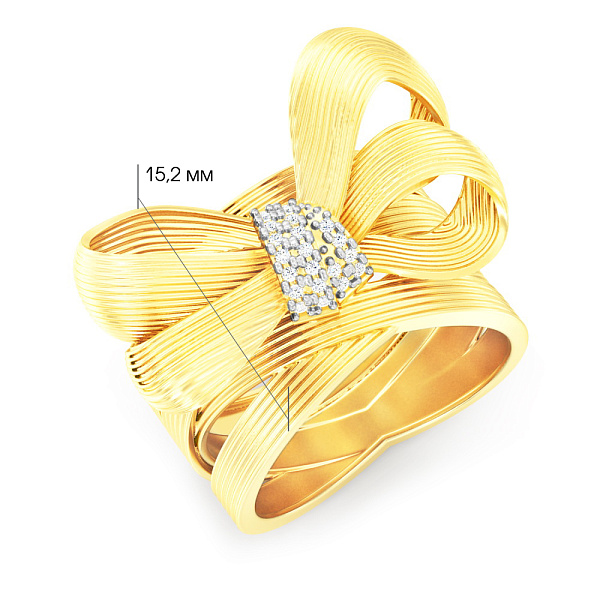 Золота каблучка Francelli з діамантами (арт. К141356010ж) – зображення 3
