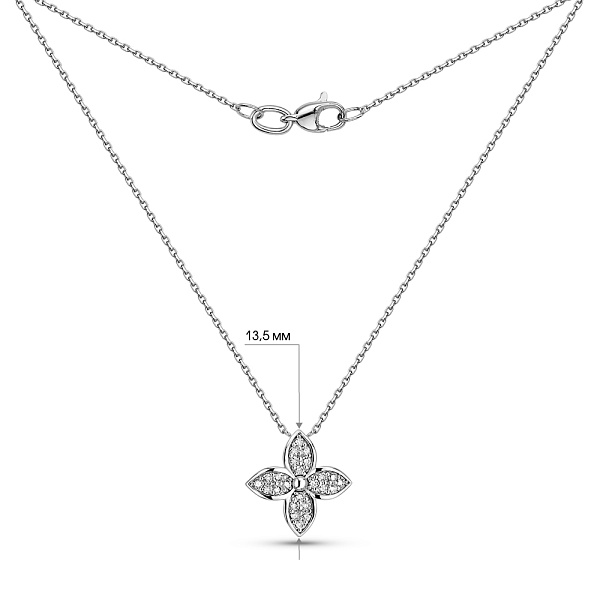 Золотое колье Цветок с бриллиантами (арт. 7192069202) – изображение 8