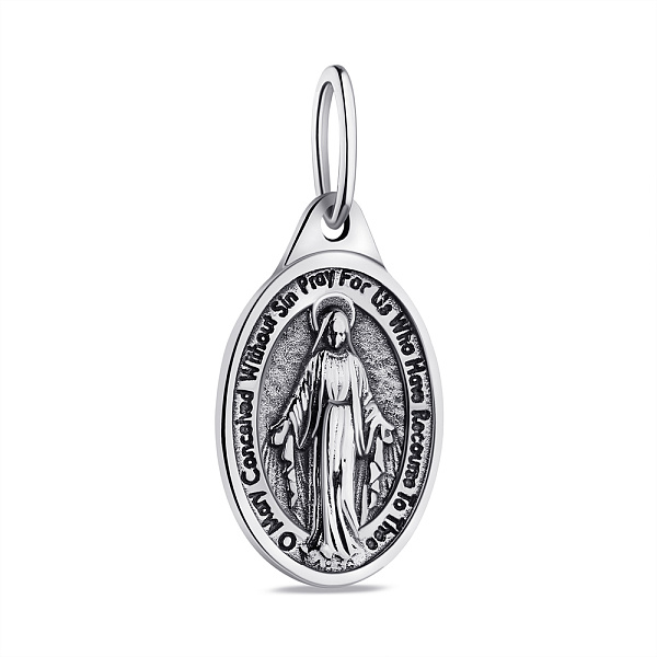 Срібна ладанка Божа Матір (арт. 7917/047пю) – зображення 1