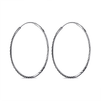 Серебряные серьги-кольца без камней (арт. 7502/9852/50)