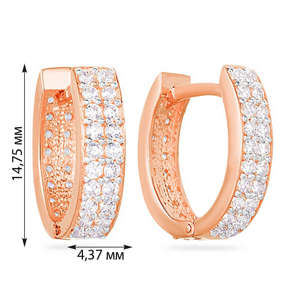 Золотые серьги конго с фианитами (арт. 110148) – изображение 3