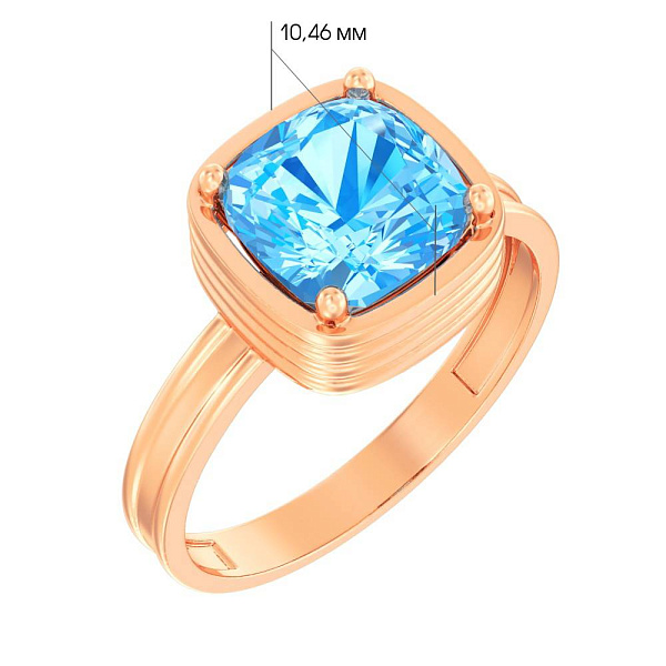 Золотое кольцо с кварцем (арт. 147600ПсГ) – изображение 2