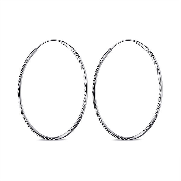 Серебряные серьги-кольца без камней (арт. 7502/9852/50) – изображение 1