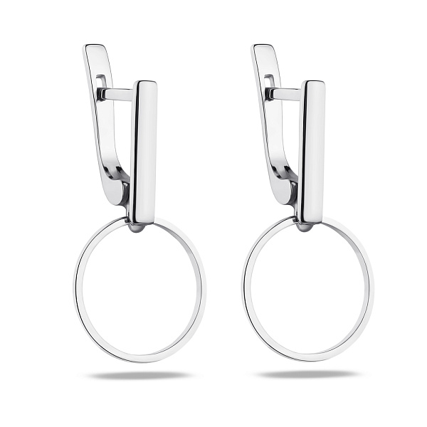 Серебряные серьги без камней (арт. 7502/511сп) – изображение 1