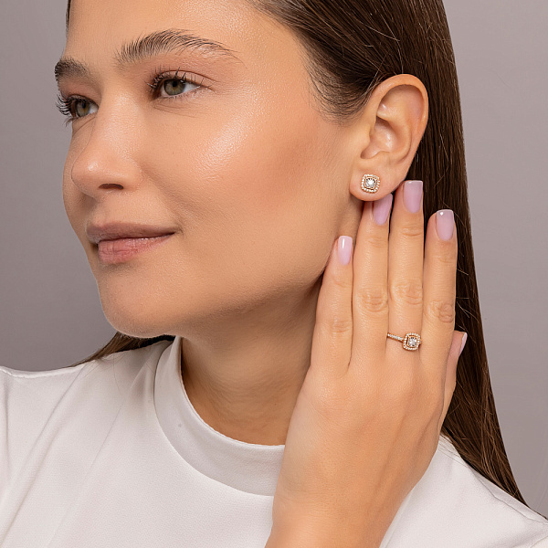 Золотое кольцо с бриллиантами (арт. К011234020) – изображение 5