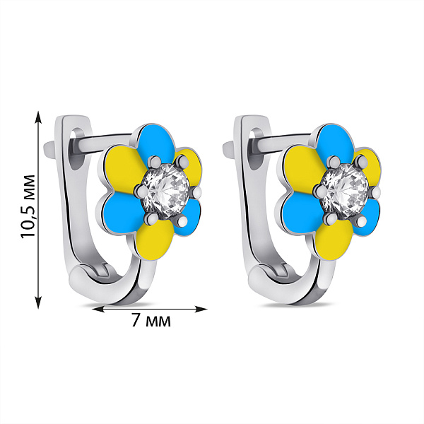 Серебряные детские серьги с эмалью (арт. 7502/2889егж) – изображение 2