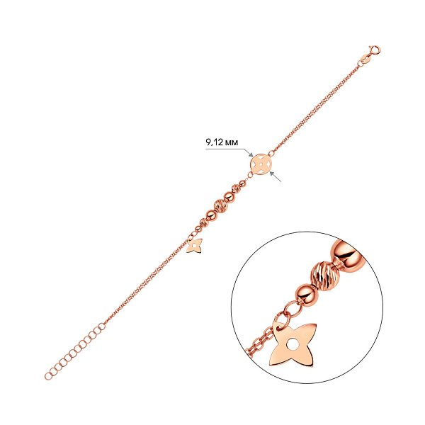 Золотой браслет с подвеской (арт. 325465) – изображение 3