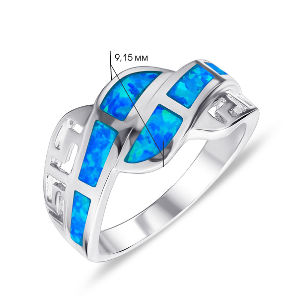 Серебряное кольцо с опалом (арт. 7501/2869Пос) – изображение 2