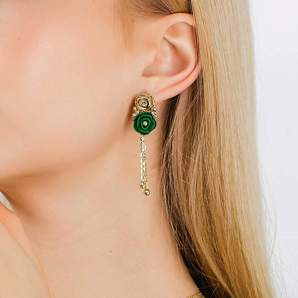 Сережки Francelli из комбинированного золота (арт. 105689жз) – изображение 2