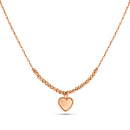 Золотое колье Сердце без камней (арт. 352974)