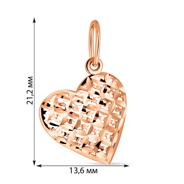 Кулон из красного золота «Сердце» (арт. 423115) – изображение 2