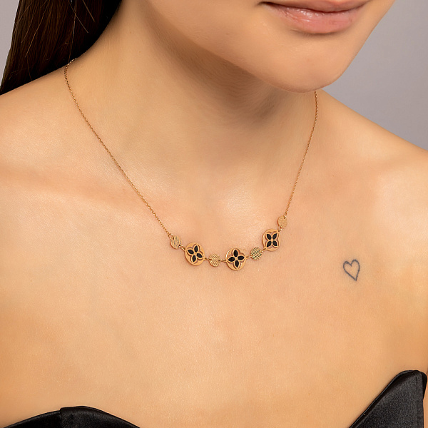 Колье из красного золота с эмалью (арт. 352650еч) – изображение 3