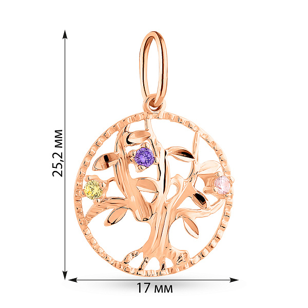 Підвіс золотий Дерево життя (арт. 424702фжр) – зображення 2