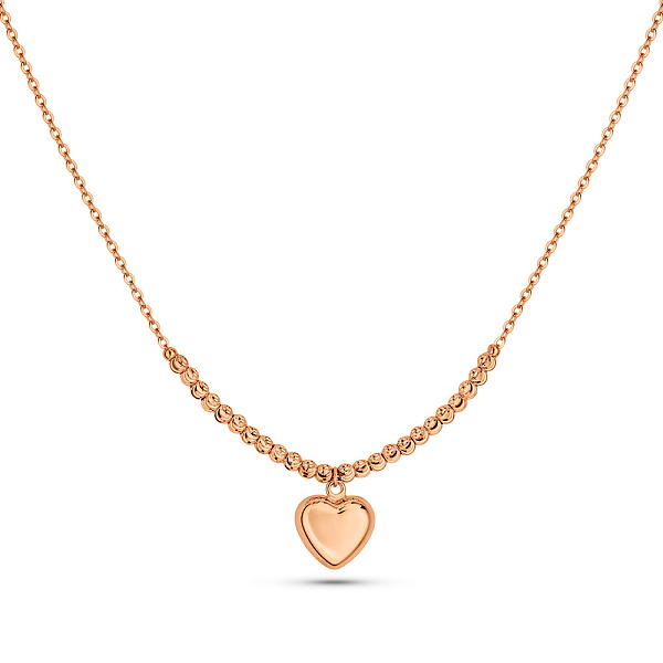 Золотое колье Сердце без камней (арт. 352974) – изображение 1