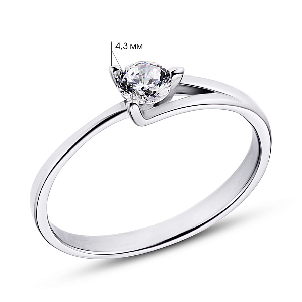 Серебряное кольцо с фианитом (арт. 7501/15078р) – изображение 2