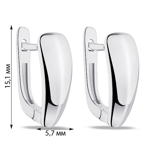 Срібні сережки без каменів (арт. 7502/9230) – зображення 2