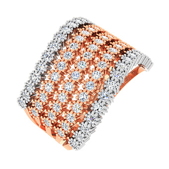 Фото Золотое кольцо с фианитами (арт. 140488)