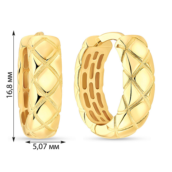 Серьги кольца из желтого золота (арт. 108726/15ж) – изображение 2