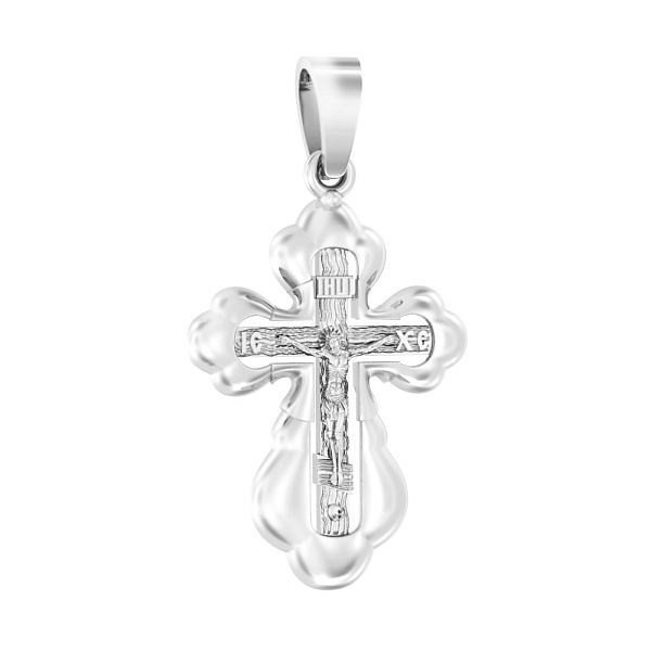 Нательный крестик из белого золота (арт. 501081б) – изображение 1