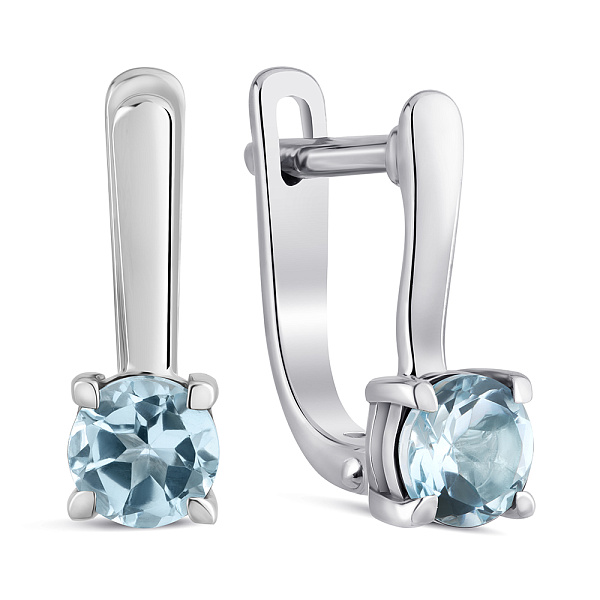 Серебряные сережки с топазами (арт. 7502/2179481Пг) – изображение 1
