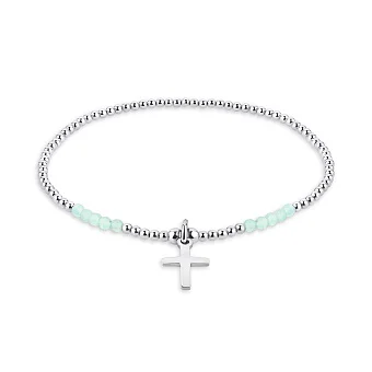 Срібний браслет з зеленими альпінітами (арт. 7509/3941аз)