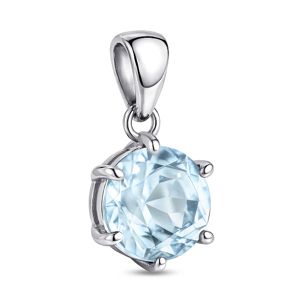 Серебряный кулон с крупным топазом (арт. 7503/1690-2ПгП) – изображение 1