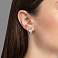 Серьги из белого золота с дорожкой из фианитов (арт. 111300б) – изображение 2