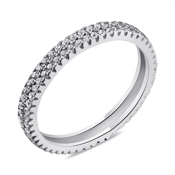 Кольцо из серебра с дорожкой из фианитов (арт. 7501/6351) – изображение 1