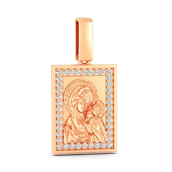 Золотая ладанка Матерь Божия Казанская (арт. 4401037)