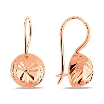 Фото Детские золотые серьги с алмазной гранью (арт. 101078/2)