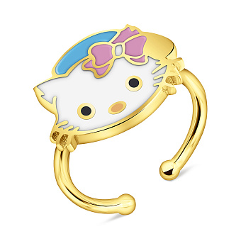 Золотое кольцо Kitty с эмалью (арт. 151061ж)