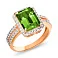 Золотое кольцо с зеленым хризолитом (арт. 140457Пп) – изображение 1