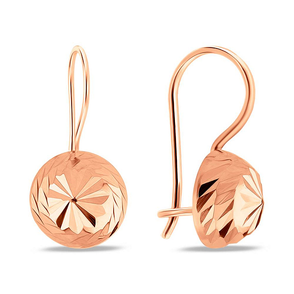 Детские золотые серьги с алмазной гранью (арт. 101078/2) – изображение 1