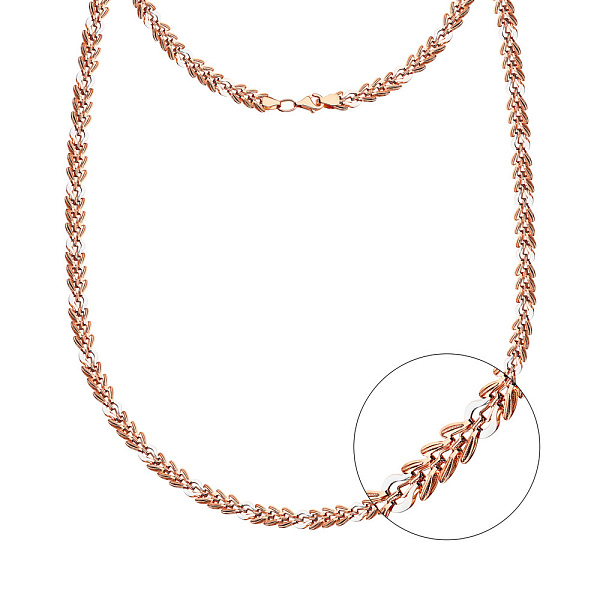 Золотое колье в комбинированном цвете металла (арт. 350371кб) – изображение 1