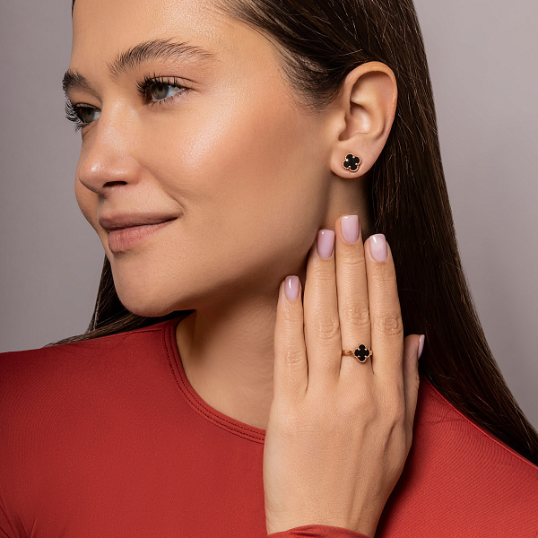 Золотое кольцо с ониксом (арт. 141439/8о) – изображение 5