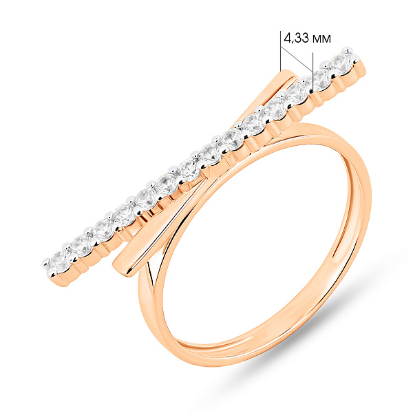 Золотое кольцо с фианитами (арт. 141076) – изображение 3