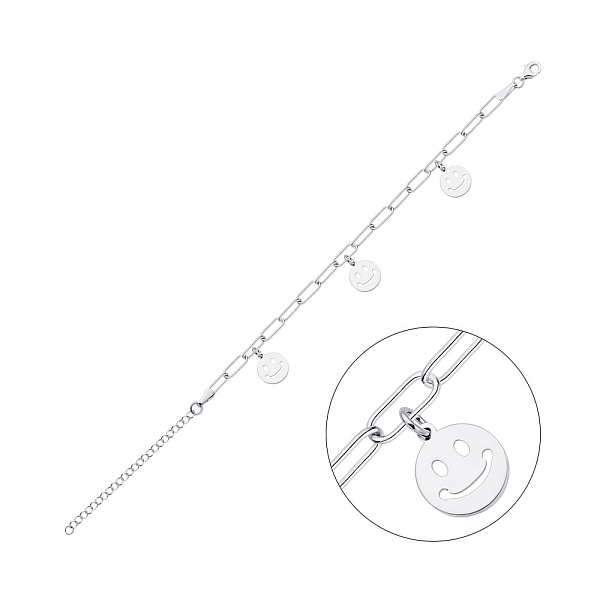 Серебряный браслет "Smile" с подвесками (арт. 7509/3376) – изображение 1