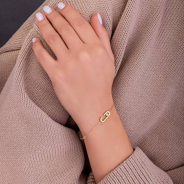 Браслет из желтого золота с фианитами (арт. 324357ж) – изображение 2