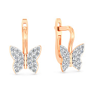 Золоті сережки Метелики з фіанітами (арт. 110044)